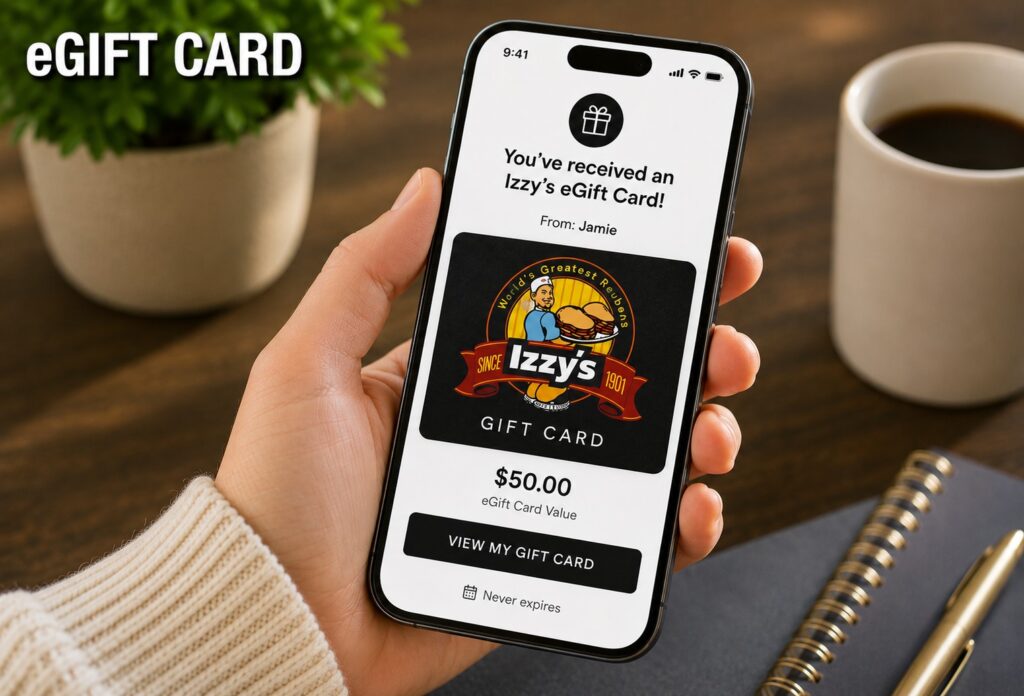 Photo of Izzys Gift Card on Phone